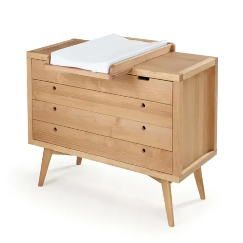 Commode à Langer 4 Tiroirs Marley   Bois Naturel