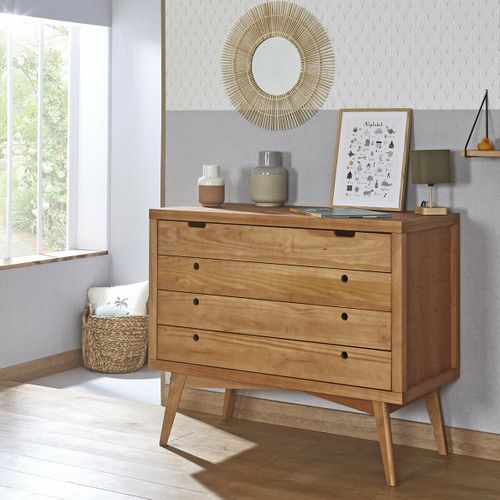 Commode à Langer 4 Tiroirs Marley   Bois Naturel