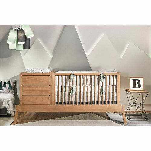 Pack Lit Bébé Combiné Avec Matelas Sya Bois 70x120 Cm