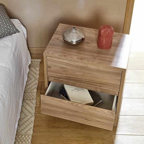 Chevet Avec 2 Tiroirs Kima   Noyer