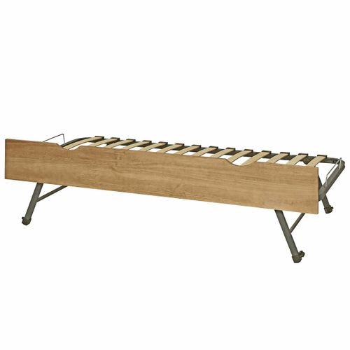 Sommier Gigogne Avec Façade 2 Mains Makuria   Noisette 90x200 Cm