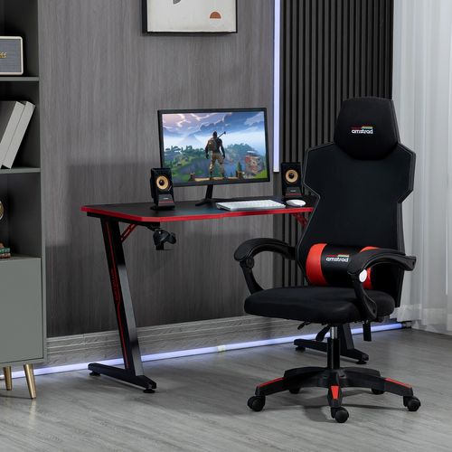 Amstrad AMS-209 Chaise De Bureau Ou Gaming – Tissu Mesh Noir, Respirant, Ergonomique