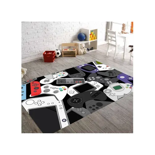 Tapis Enfant Gamer Noir - 120x180cm