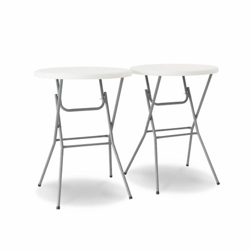 Lot De 2 Tables Hautes De Réception – Gala – Mange Debout. Pliables. D.80cm X 110cm
