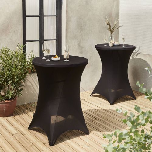 Lot De 2 Housses – Gala – Housses Pour Mange-debout Ø80cm. Polyester. Noir