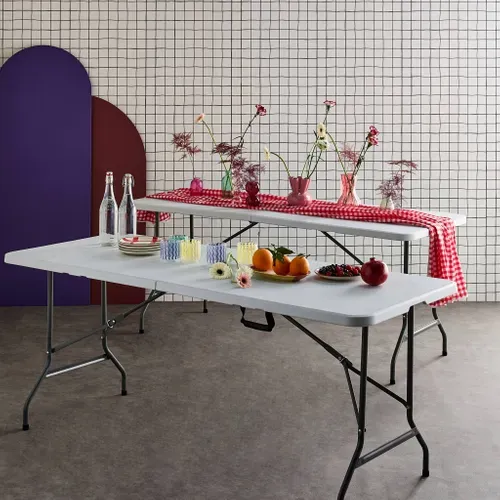 Lot De 2 Tables De Réception. Pliables 180cm. Table Pliante Avec Poignée De Transport. Table De