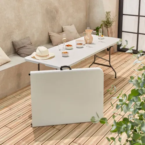 Lot De 2 Tables De Réception. Pliables 180cm. Table Pliante Avec Poignée De Transport. Table De