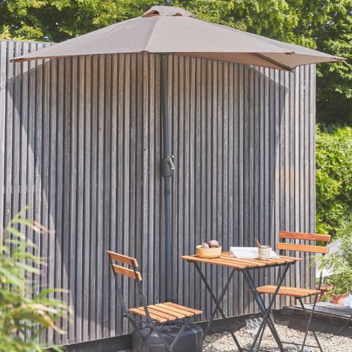 Parasol De Balcon D.250cm – Calvi – Demi-parasol Droit. Mât Central En Aluminium Avec Manivelle