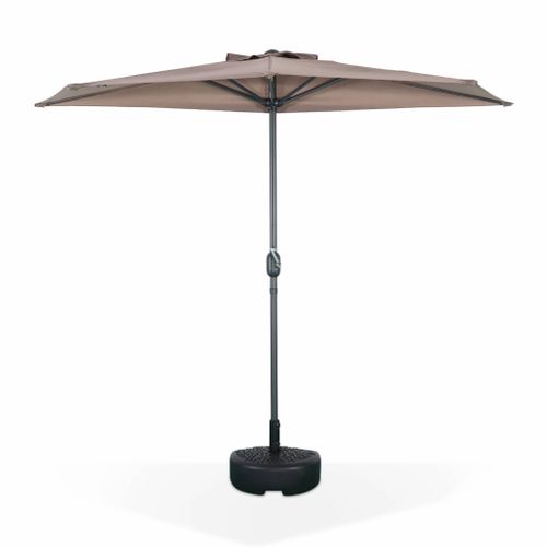 Parasol De Balcon D.250cm – Calvi – Demi-parasol Droit. Mât Central En Aluminium Avec Manivelle