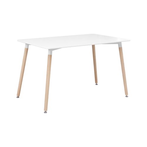 Table À Manger Rectangulaire Bois 120cm Blanc Hedvig 4 Chaises 4 Places Scandinave