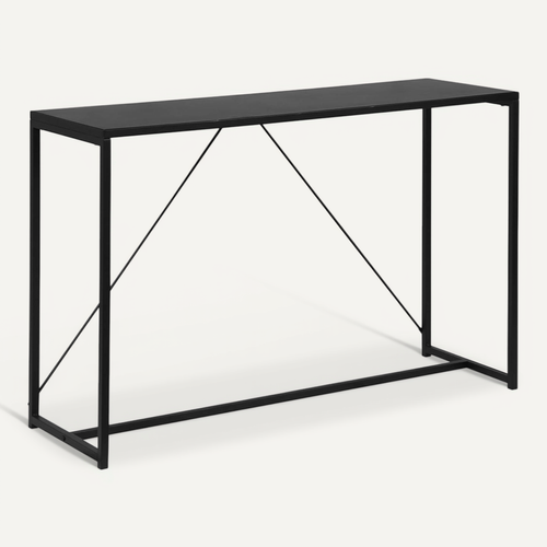 Console En Métal Noir 120 X 39 X 79cm - Industrielle - 1 Barre De Renfort