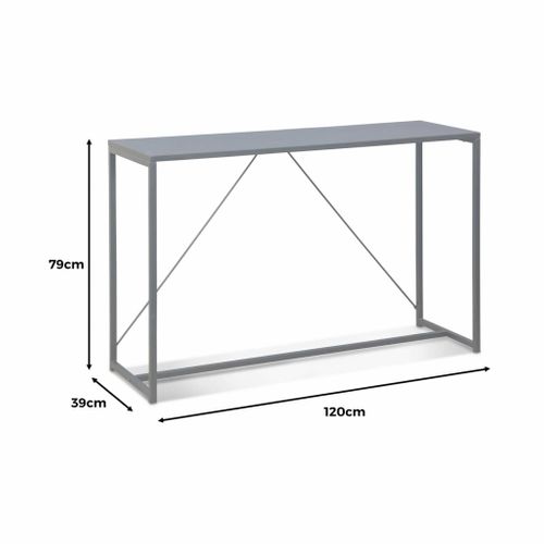 Console En Métal Noir 120 X 39 X 79cm - Industrielle - 1 Barre De Renfort