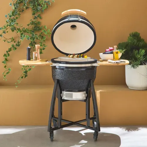 Barbecue Charbon En Céramique. Kamado D.54.5cm. Avec Chariot. Garde Au Chaud. Récupérateur De Cendre
