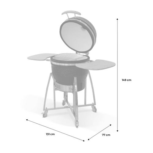 Barbecue Charbon En Céramique. Kamado D.54.5cm. Avec Chariot. Garde Au Chaud. Récupérateur De Cendre