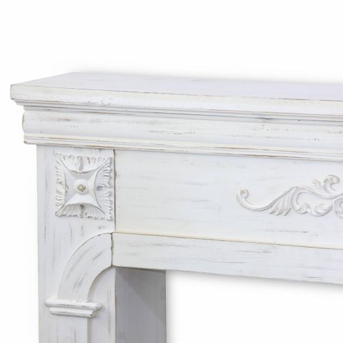 Manteau De Cheminée - Romance - Décor Bois Blanc Cérusé