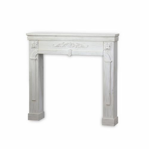 Manteau De Cheminée - Romance - Décor Bois Blanc Cérusé