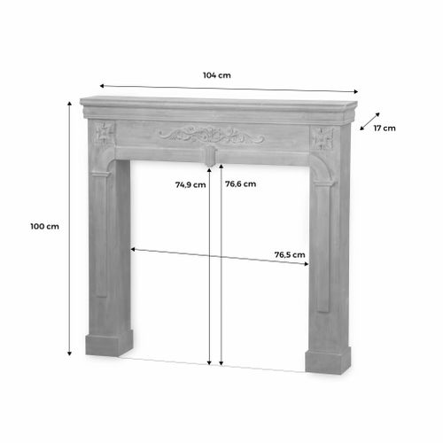 Manteau De Cheminée - Romance - Décor Bois Blanc Cérusé