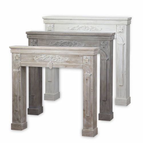 Manteau De Cheminée - Romance - Décor Bois Blanc Cérusé