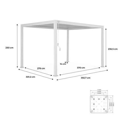 Pergola Bioclimatique Gris Anthracite – Triomphe – 3x4m. Aluminium. à Lames Orientables