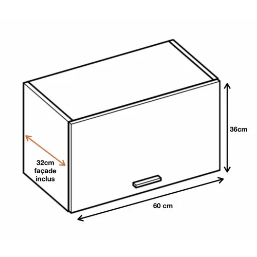 Meuble Haut De Cuisine Eco Blanc Brillant 1 Porte Relevable L 60 Cm