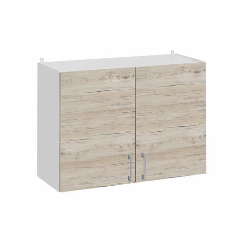 Meuble Haut De Cuisine Eco Noyer Blanchi 2 Portes L 80 Cm
