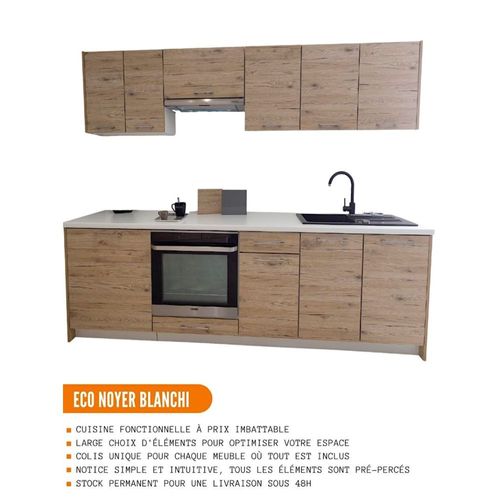 Meuble D'angle Bas Eco Noyer Blanchi 1 Porte, L 105 Cm