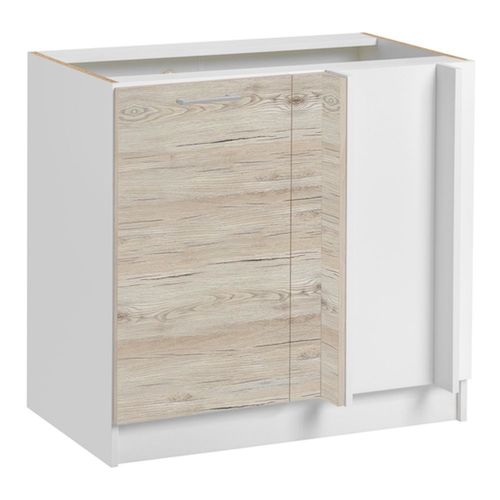 Meuble D'angle Bas Eco Noyer Blanchi 1 Porte, L 105 Cm