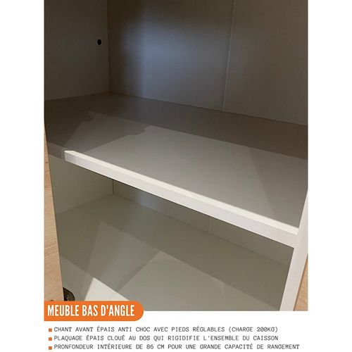 Meuble D'angle Bas Eco Noyer Blanchi 1 Porte, L 105 Cm