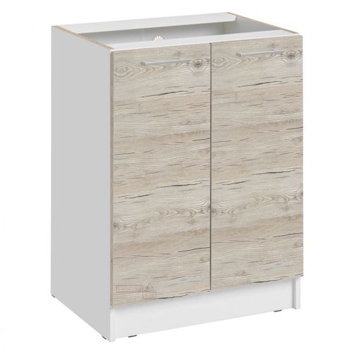 Meuble Bas De Cuisine Eco Noyer Blanchi 2 Portes L 60 Cm