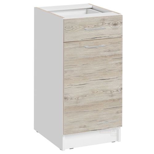 Meuble Bas De Cuisine Eco Noyer Blanchi 1 Porte 1 Tiroir L 40 Cm
