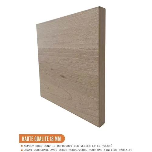 Meuble Haut De Cuisine Eco Chene Naturel 1 Porte Relevable L 60 Cm