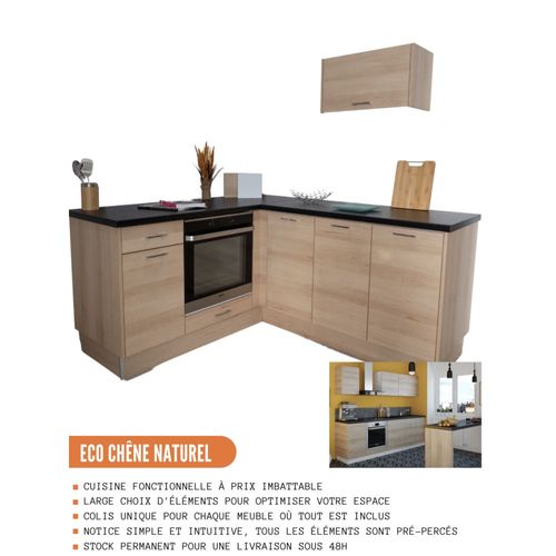 Meuble Pour Four Encastrable Eco Chene Naturel L 60 Cm