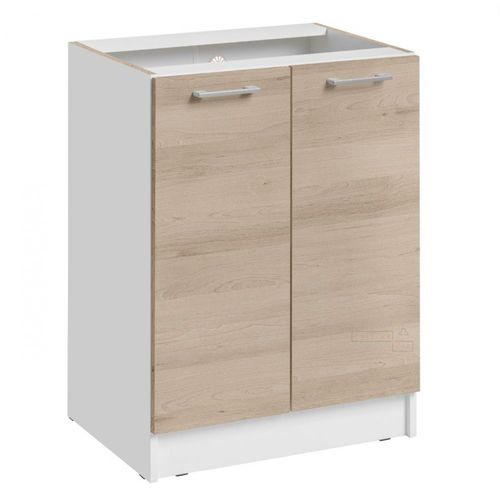 Meuble Bas De Cuisine Eco Chene Naturel 2 Portes L 60 Cm