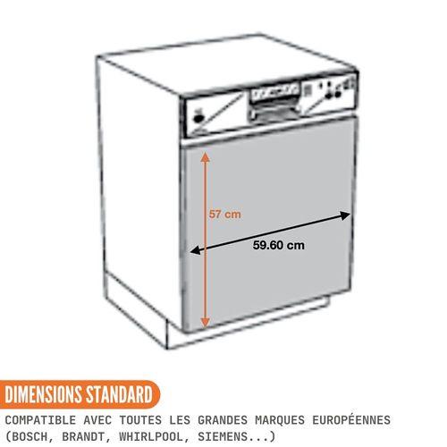 Façade Pour Lave-vaisselle Semi-intégrable Eco Blanc Brillant L 60 Cm