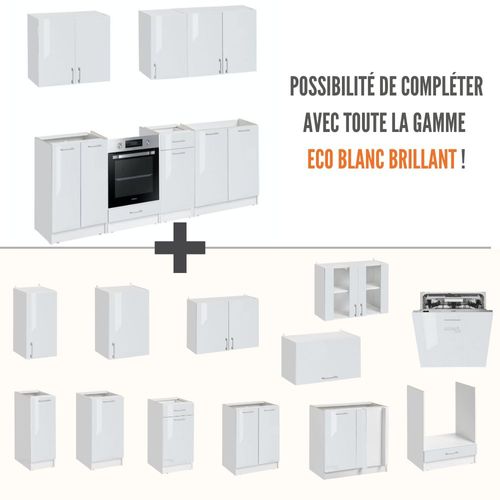 Cuisine Complète Eco Blanc Brillant 240 Cm