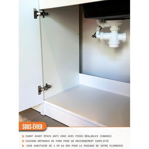 Cuisine Complète Eco Blanc Brillant 240 Cm