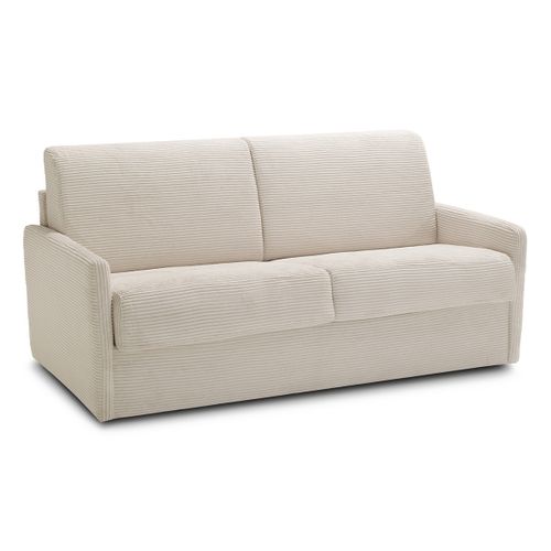 Canapé Convertible 3 Places En Velours Côtelé Beige - Sienne