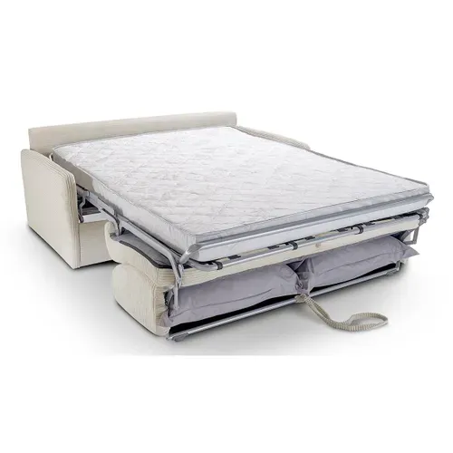 Canapé Convertible 3 Places En Velours Côtelé Beige - Sienne