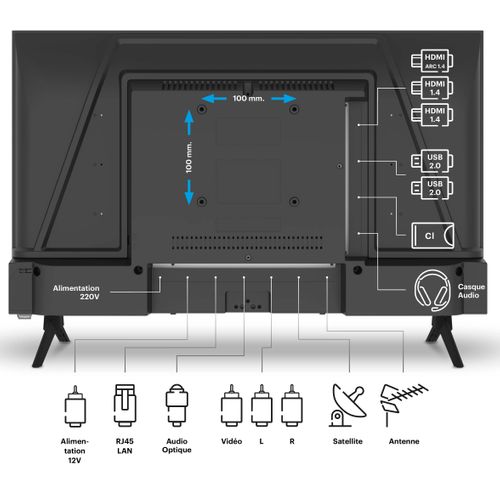 Téléviseur LED 24" (60 cm) Full HD - Ra24a2
