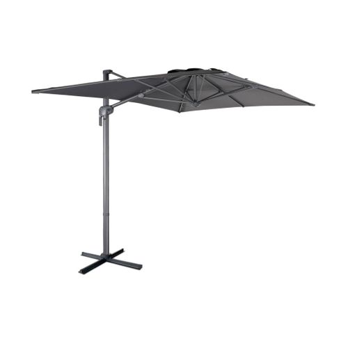 Parasol Déporté Rectangulaire 2x3m - Antibes - Gris - Parasol Excentré Inclinable. Rabattable