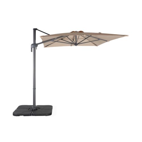 Parasol Déporté Rectangulaire 2x3m - Antibes - Beige - Parasol Excentré Inclinable. Rabattable