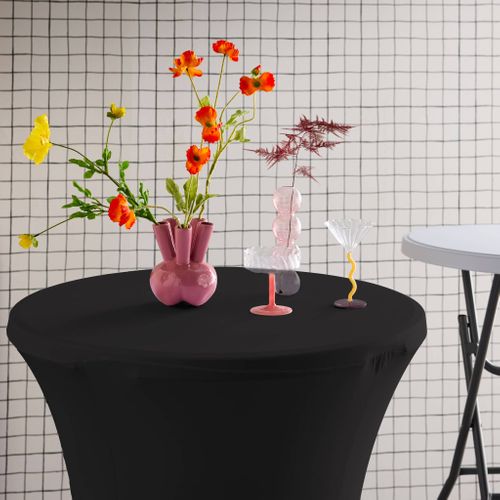 Lot De 2 Tables Hautes De Réception – Gala – Mange Debout. Pliables. Ø80 cm X 110 cm +  2 Housses