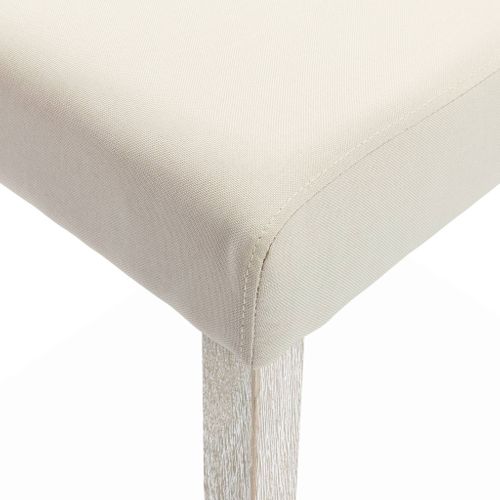 Lot De 4 Chaises - Rita - Chaises En Tissu. Pieds En Bois Cérusé. écru