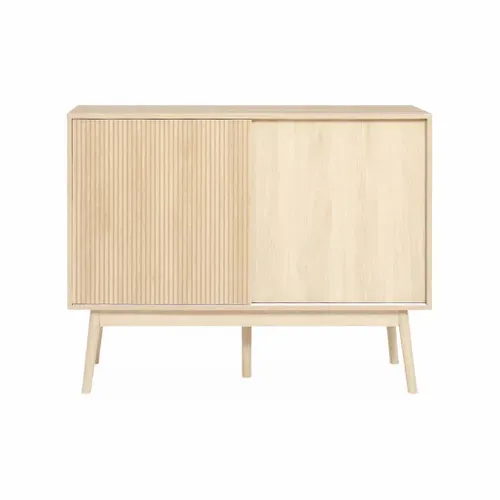 Buffet De Rangement Décor Bois. 2 Portes Coulissantes. Buffet Haut. Vaisselier. L 115 X L 39.5 X H