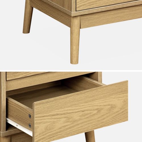 Lot De 2 Tables De Chevet Décor Bois. Deux Tiroirs