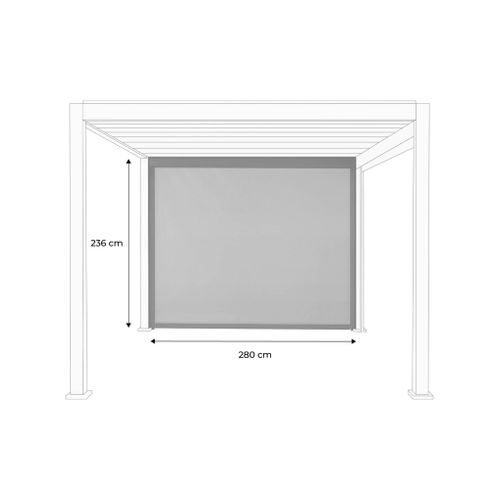 Store Gris Pour Pergola Bioclimatique – Triomphe – 3m. Aluminium Et Textilène