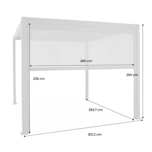 Pergola Bioclimatique Gris Anthracite – Triomphe – 300x400cm. Aluminium. à Lames Orientables +