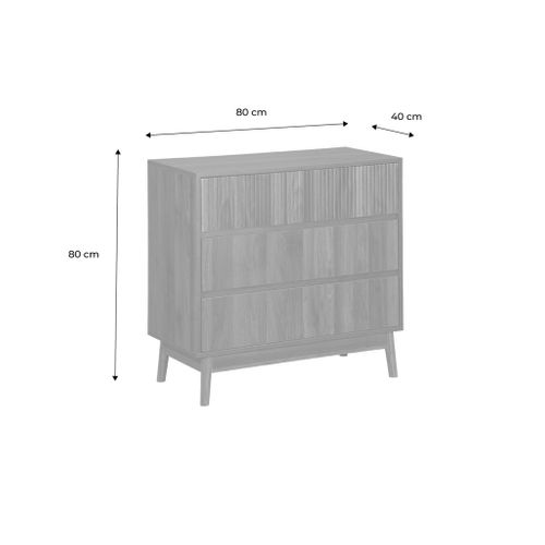 Commode De Rangement Décor Bois De Noyer. 3 Tiroirs