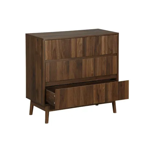 Commode De Rangement Décor Bois De Noyer. 3 Tiroirs