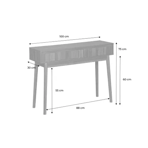 Console Décor Bois De Noyer. 2 Tiroirs - Linear